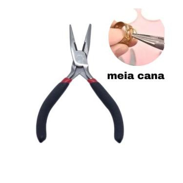 Imagem de Alicate para bijuteria e artesanato, meia cana jacare / bico redondo /