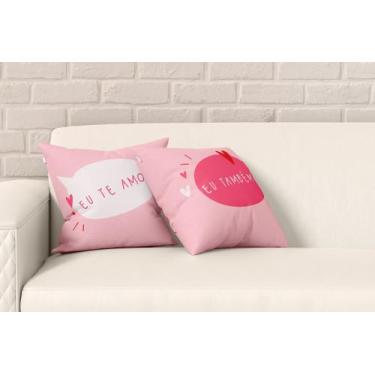 Imagem de Kit 2 Almofadas Com Enchimento Te Amo Também Rosa - Core Decore
