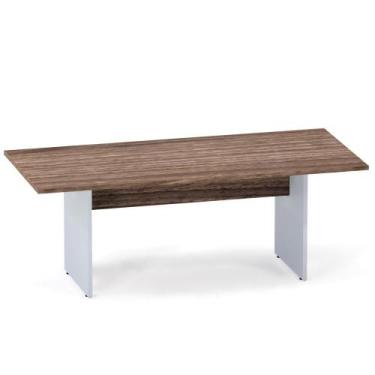 Imagem de Mesa Reunião Pé Painel P25 Pandin 2,6 M Walnut e Cinza