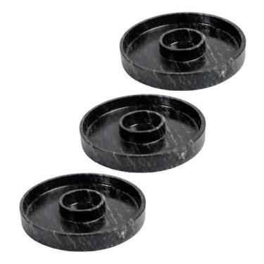 Imagem de Kit 3 Prato Molheira Servir Porção Carnes Pedra Sabão P 22cm - Industr