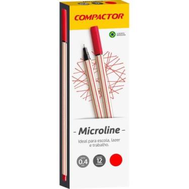 Imagem de Caneta com Ponta Porosa Microline 0,4MM Vermelha - Caixa com 12 - Comp
