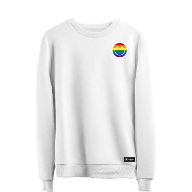 Imagem de Blusão Moletom Lgbt Masculino e Feminino Personalizado sem Capuz gola 