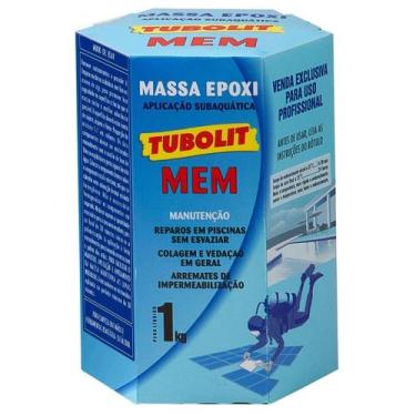 Imagem de Massa Epóxi Subaquática Piscina Tubolit MEM 1Kg Branco