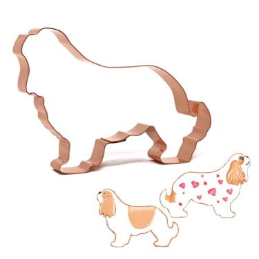 Imagem de Cortador de biscoito Cavalier King Charles Spaniel 12,7 cm feito à mão para cães de cobre para cozinha e casa