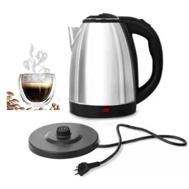 Imagem de Chaleira Elétrica Com Base Removível Inox 110V 1.8L em aço inoxidável Desligamento Automatico facil abertura tampa alça ergometrica Ferve em minutos Leite,Café, chás e chimarrão