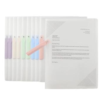 Imagem de INDKOPVA Capas de plástico para relatórios, 10 peças, pastas de arquivos, tamanho de folha A4, capas transparentes para apresentação de documentos, currículo, escritório, escola, casa, organizador de