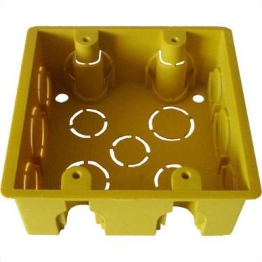 Imagem de Caixinha Luz Plastica 4X4 Mondiale Amarela Orelha Plastica 2000 - Kit 