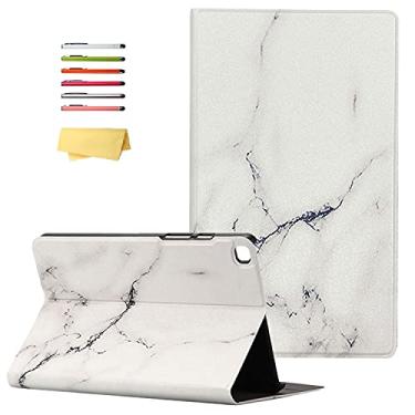 Imagem de UUcovers Capa para Samsung Galaxy Tab A7 Lite 22.1 cm modelo 2021 (SM-T220/T225/T227) Capa fina e leve com suporte de visualização em vários ângulos à prova de choque, capa rígida de couro PU, mármore
