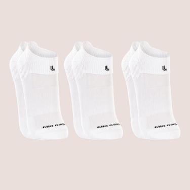 Imagem de Kit 3 Meia Lupo Academia Corrida Cano Curto Baixo Poliamida, Branco, 4