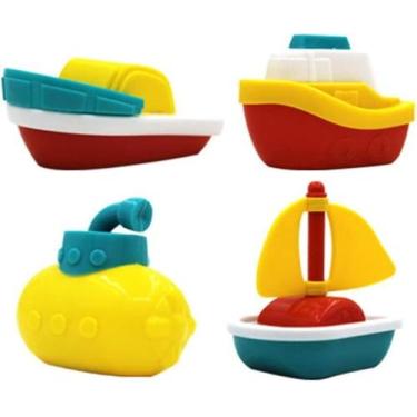 Imagem de Brinquedo de Banho DWW - 4 Peças de Trem e Barco Flutuantes