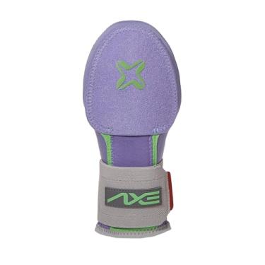 Imagem de Axe | Luva deslizante de beisebol e softbol | Jovens e adultos | Reversível para mão esquerda ou direita (roxo/verde, jovem)
