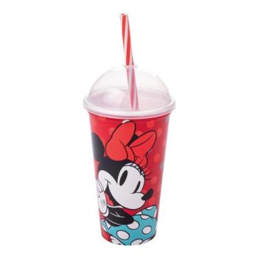 Imagem de Copo Shake com Tampa e Canudo Minnie, Vermelho, 500 ml, Plasútil