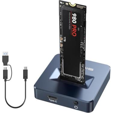 Imagem de Estação de ancoragem ACASIS M.2 NVMe e SATA para USB C, adaptador de gabinete SSD NVME, USB 3.2 geração 2 (10 Gbps), caixa de liga de alumínio, suporta M.2 (tecla M) NVMe e (tecla B +M) SSD baseado em