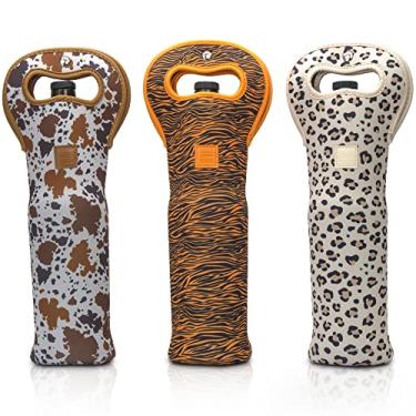 Imagem de Made Easy Kit Sacola de vinho isolada - Bolsa de transporte de vinho de neoprene com fecho magnético - Bolsa de viagem protetora para garrafa de vinho - perfeita para presentear viagem ou bolsa de