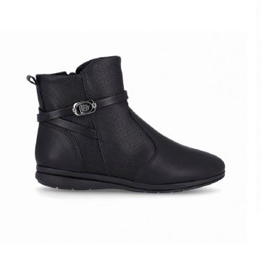 Imagem de Bota Cano Curto Anabela Baixo Piccadilly 261035 Feminina - Preta