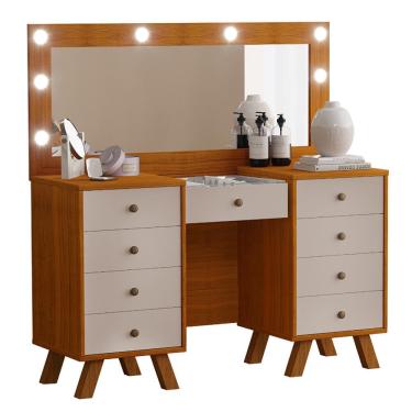 Imagem de Penteadeira Camarim Mila sem Banqueta - Móveis Luapa Freijó/Maní