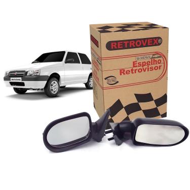 Imagem de Par De Espelho Retrovisor 4 Portas Economy Retrovex Fiat Uno 2009 A 2013