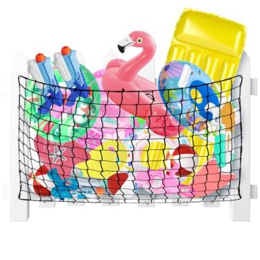 Imagem de Vidoya Rede De Armazenamento Para Piscina, Brinquedos Piscina 183 Cm X 120 Cm, Malha Elástica Com 20 Ganchos Cerca, Macarrão, Tapete Flutuante, Argolas Bolas, Infláveis (183 C L)