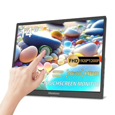 Imagem de Monitor portátil Akntzcs 14" FHD 1920x1200P com tela sensível ao toque