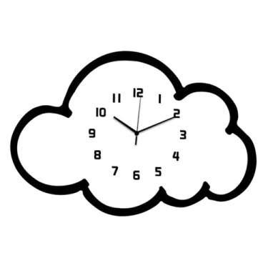 Imagem de IEUDNS Relógio de parede em nuvem, silencioso, bonito, elegante, decorativo, ornamento de parede para sala de jantar, cozinha, escritório, quarto infantil, L