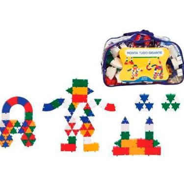 Imagem de Brinquedo Pedagógico Peças Encaixe Monta Tudo Gigante