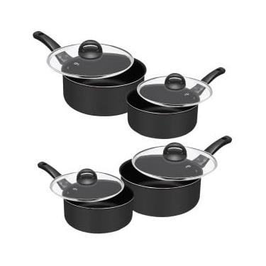 Imagem de Conjunto de Panelas Antiaderentes, 13 Peças, Alumínio Preto com Cabos Baquelite