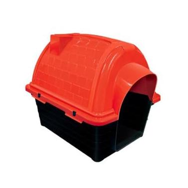 Imagem de Casinha Pet Iglu para Cachorro Pequeno, 37x37x48cm, Vermelha, Plástico