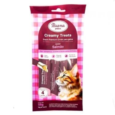 Imagem de Snack Buona Petix Creamy Sabor Salmão para Gatos 56g