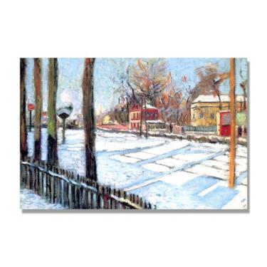 Imagem de NHLDZYH Paul Signac Prints, (Neve, Bois-Colombes), reproduções de pinturas famosas, imagem de arte abstrata para sala de estar quarto decoração de casa. 60 x 90 cm-23,7 x 35,5 pol. Apenas tela