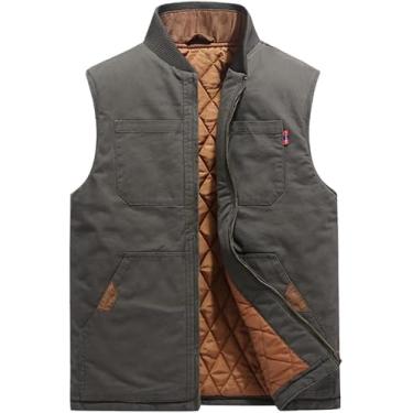 Imagem de Jaqueta Me Colete Sem Mangas Inverno Moda Casual Slim Ao Ar Livre Manter Aquecido Frio Macio Grosso Colete Casacos, Army Green, M