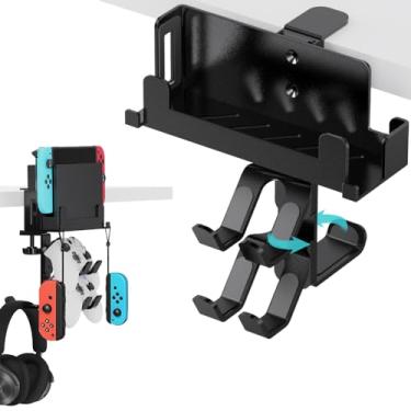 Imagem de JDGPOKOO 4 in 1 Under Desk Clamp for Nintendo Switch/OLED, Switch Holder Mount with 360° Rotatable Headphone Hanger and Controller Holder, Headset and Controller Stand for PS4, PS5, Xbox, PC