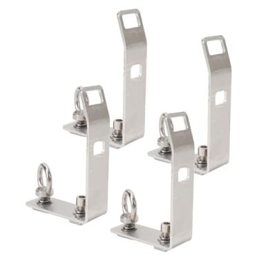 Imagem de WALFRONT Paradas de Carga de Aço Inoxidável para o Rack de Telhado Barra Transversal, 4pcs de Engrenagem Segura para Caça -níqueis Suportes de Caminhão para Canoa de Madeira