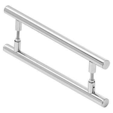 Imagem de Puxador De Porta Redondo Para Vidro E Madeira 80cm - MetalCromo