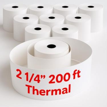 Imagem de Pokanic Rolos térmicos de papel de recibo [5,8 cm x 500 cm] x [10 rolos] Compatível com Clover Mini Mobile Square POS System Calculadoras de máquina de cartão de crédito, impressoras Star (5,7 cm x