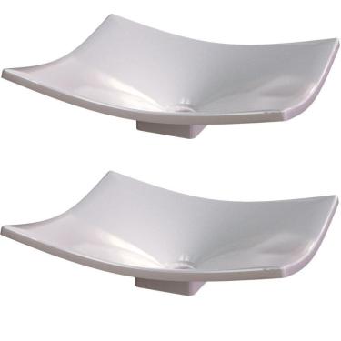 Imagem de Kit 02 Cubas De Apoio Banheiro Lavabo C01 Folha F44 Bege