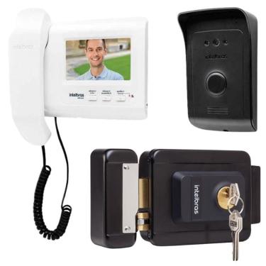 Imagem de Kit 1 Vídeo Porteiro Interfone Ivr 1010 + 1 Fechadura Fx1500