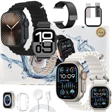 Imagem de Smart Watch Ultra U4 Relogio Inteligente 49mm Amoled Gps Nfc Assistente de Voz Troca Foto Pulseira-Unissex