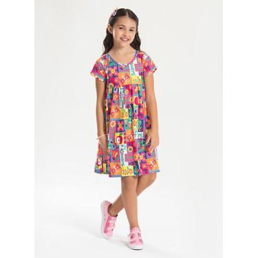 Imagem de Vestido com Manga Verão Menina Azul Jardim Colorido - Molekada, 2