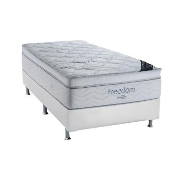 Imagem de Cama Box Solteiro: Colchão Molas SuperPocket Ensacadas Ortobom Freedom Visco + Base CRC Courano White(88x188)