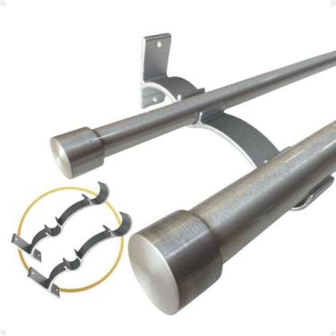 Imagem de Kit 2 Suporte Duplo Comum Perfil Varão Cortina 19.28mm Ilhós Argola In