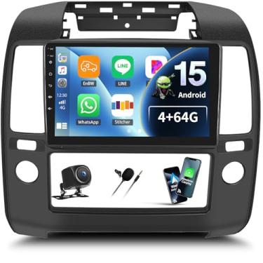 Imagem de [4 + 64 GB] Estéreo automotivo Android 15 para Nissan Navara 2006-2012 com carro sem fio e Android Auto, rádio veicular com tela sensível ao toque de 23 cm com link espelhado, WiFi/GPS, Bluetooth, FM