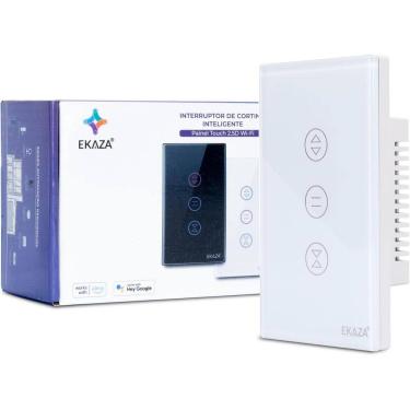 Imagem de Ekaza - Interruptor De Cortina Inteligente Painel Touch 2.5D Wi-Fi, T320-1W