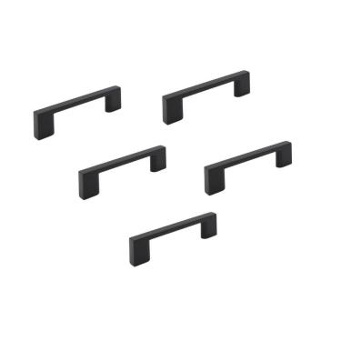 Imagem de Kit 5 Puxador Preto Fosco Il 950 Italy Line Metal 64Mm