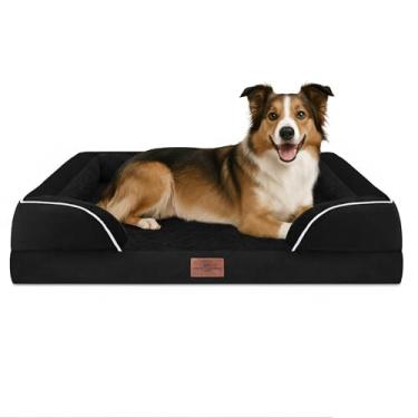 Imagem de Comfort Expression Camas grandes para cães, impermeável, ortopédica, espuma ortopédica, sofás-cama confortável para animais de estimação com capa removível lavável e fundo antiderrapante (grande