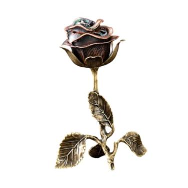 Imagem de Generic Estátua de queimador de incenso de rosas, presente, estatueta artesanal, moderno, suporte de incenso, ornamento para sala de jantar, casa, mesa, Azul-ciano