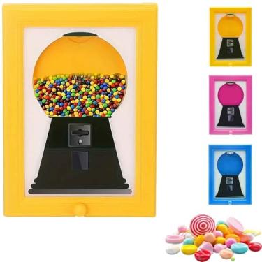 Imagem de Candy Dispenser, Creative Picture Frame Sweet Dispenser Machine, Hanging Candy Machine Photo Frame, Handy Bubble Gum Vending Toy for Home, Desk Decor and Display (Yellow)