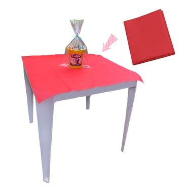 Imagem de Kit de Toalhas de Mesa TNT Quadradas, Vermelho, 70x70cm, 50 Unidades, Cobre Mancha Decorativo para Festas e Eventos
