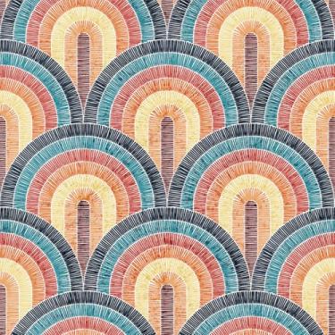 Imagem de Livelynine Papel de parede arco-íris descasque e cole 43 x 192 cm