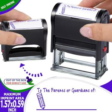 Imagem de Bertiveny Carimbo de graduação para professores com autotinta para os pais de ou-guardiões para material escolar, para pais de selos para material de sala de aula, para os pais do carimbo para