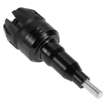 Imagem de Partuto Moldura deslizante de motocicleta de 10 mm, liga de alumínio, plástico, proteção de carenagem de roda, protetor de almofada de colisão 50 mm 117 mm com parafuso preto, 1 conjunto